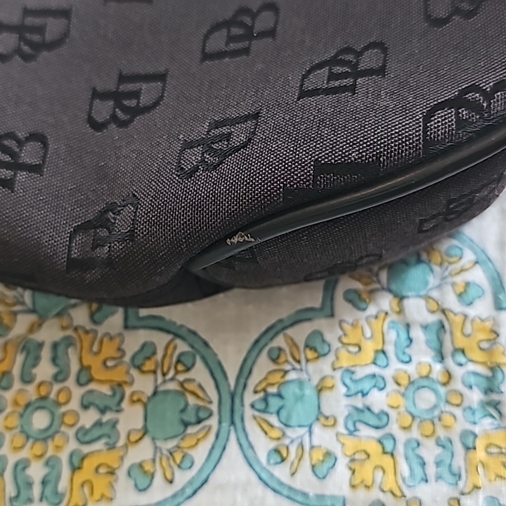 VTG Dooney & Bourke Black Monogram Signature Canvas & Leather Hobo Shoulder Bag - Picture 11 of 16